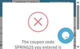 SPRING25 coupon verification screenshot