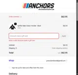 Anchors Skateshop coupon verification screenshot