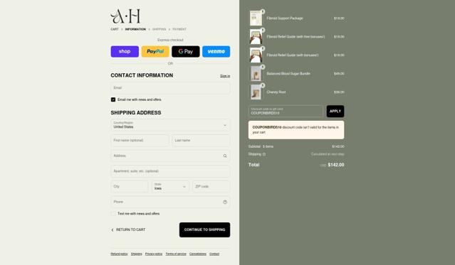 Ancient Healing Teas checkout page showing Ancient Healing Teas discount code box | Screenshot taken by SimplyCodes community member on Sep 11, 2025