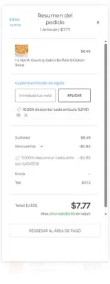 LOVE10 coupon verification screenshot
