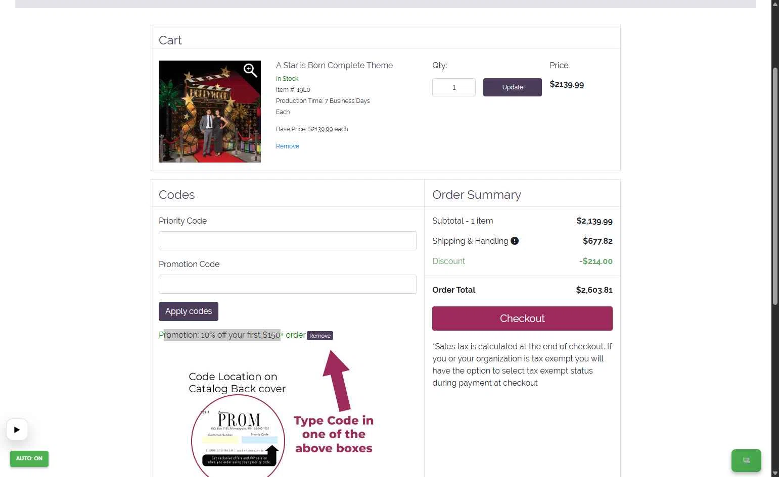 Anderson's checkout page showing Anderson's coupon code box | Screenshot taken by SimplyCodes community member on Jan 14, 2026