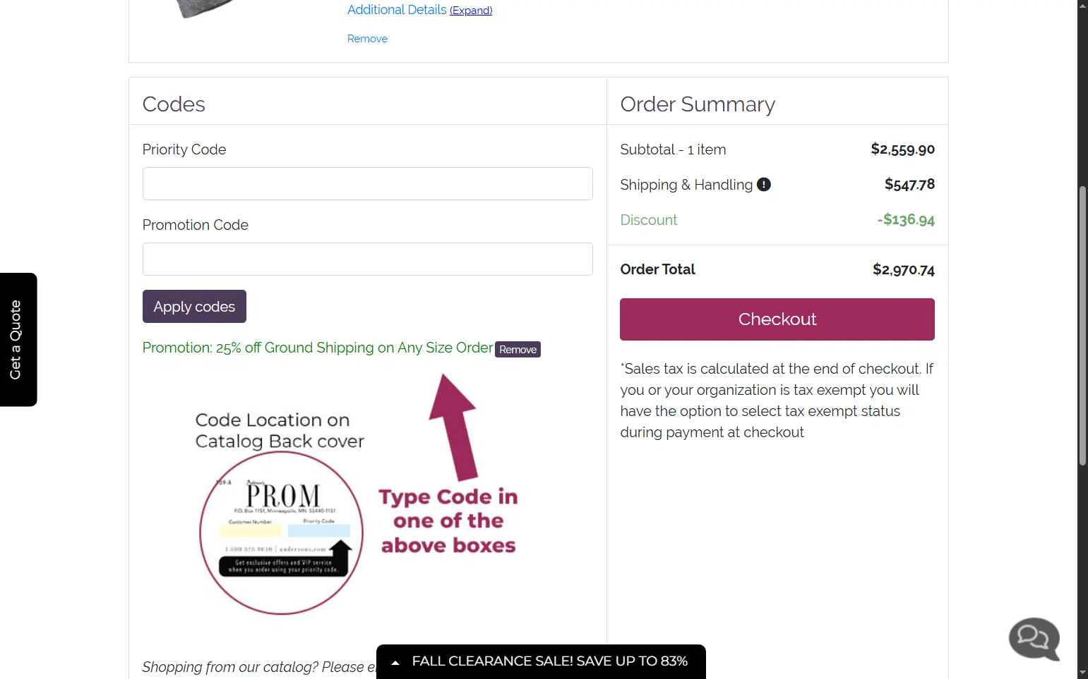 Anderson's checkout page showing Anderson's coupon code box | Screenshot taken by SimplyCodes community member on Nov 28, 2025