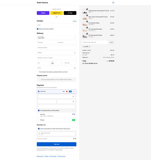 André Assous checkout page showing André Assous promo code box | Screenshot taken by SimplyCodes community member on Sep 12, 2025