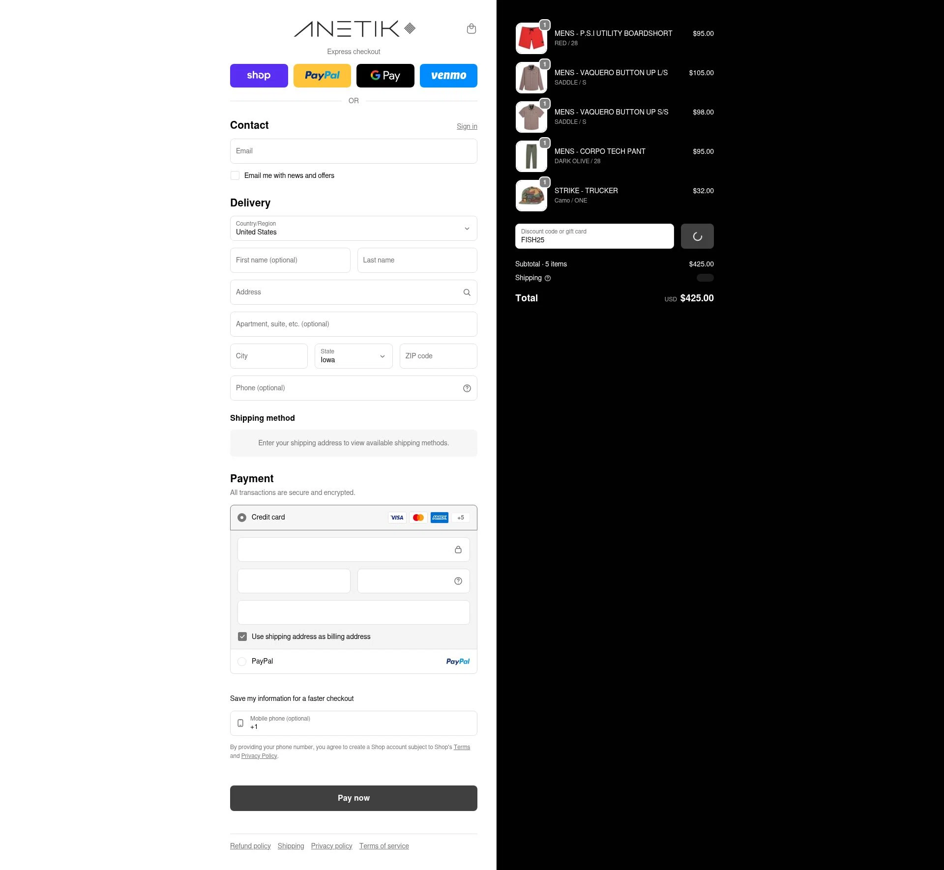 Anetik checkout page showing Anetik discount code box | Screenshot taken by SimplyCodes community member on Feb 13, 2026