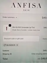 BLONDE25 coupon verification screenshot