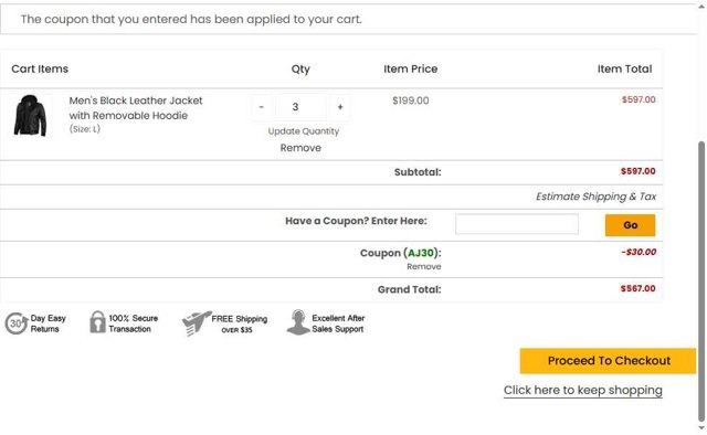 Angel Jackets checkout page showing Angel Jackets coupon code box | Screenshot taken by SimplyCodes community member on Jul 22, 2025