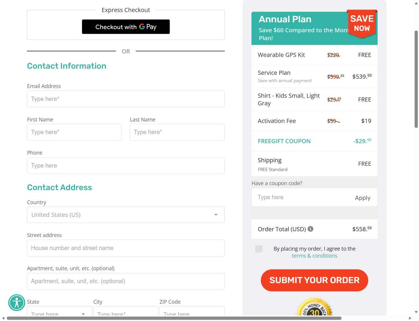 AngelSense checkout page showing AngelSense coupon code box | Screenshot taken by SimplyCodes community member on Dec 24, 2025