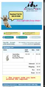 SHIRT50 coupon verification screenshot