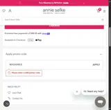 Annie Selke Outlet coupon verification screenshot