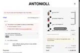 Antonioli coupon verification screenshot