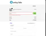 Antsy Labs coupon verification screenshot