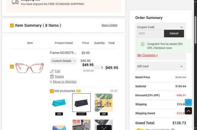 Aoolia checkout page showing Aoolia coupon code box | Screenshot taken by SimplyCodes community member on Aug 16, 2025