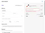 AORA MAKEUP coupon verification screenshot