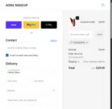 AORA MAKEUP coupon verification screenshot