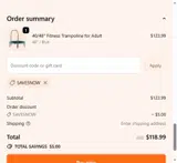 SAVE5NOW coupon verification screenshot