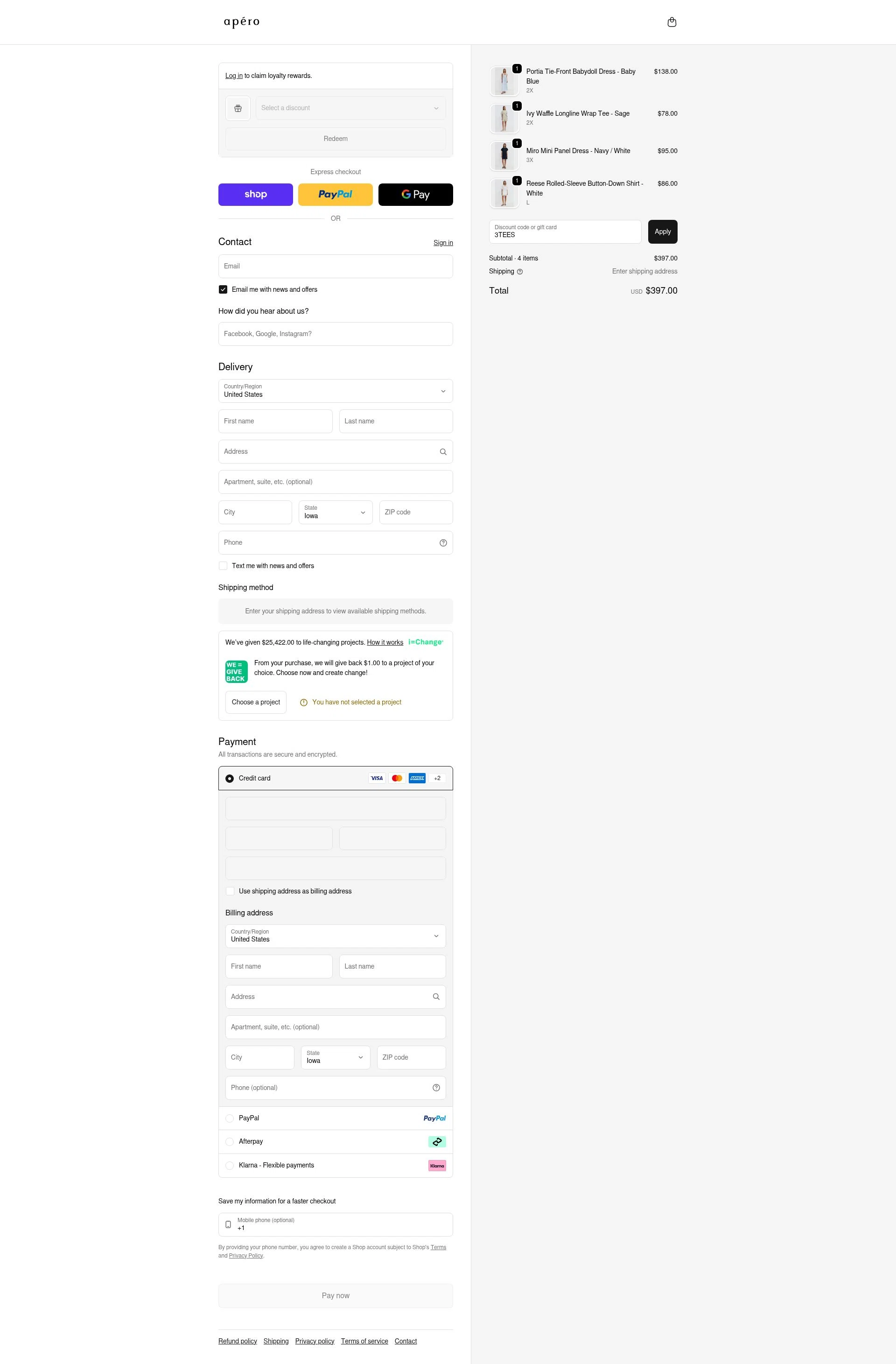 Apero Label checkout page showing Apero Label discount code box | Screenshot taken by SimplyCodes community member on Feb 8, 2026