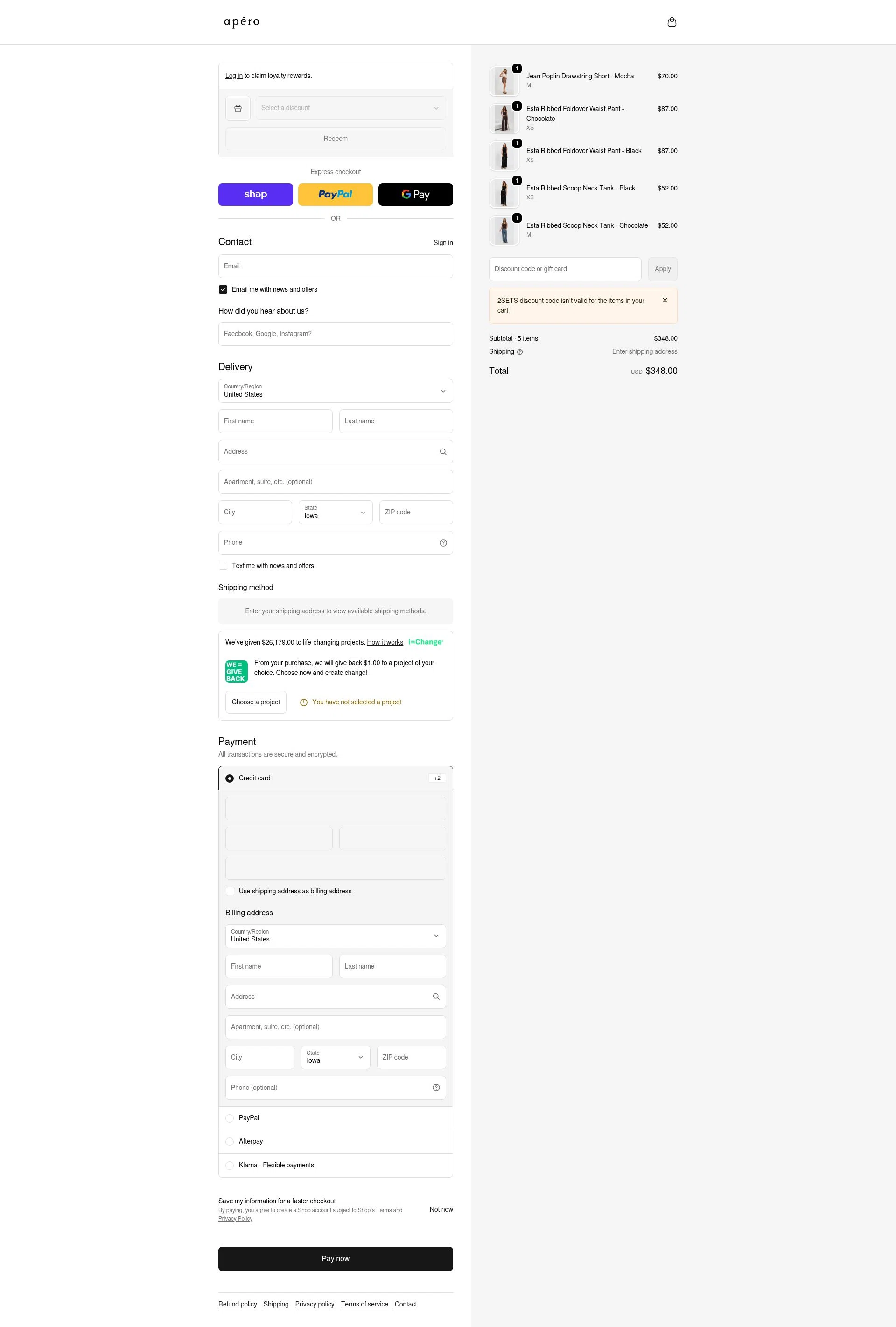 Apero Label checkout page showing Apero Label discount code box | Screenshot taken by SimplyCodes community member on Feb 17, 2026