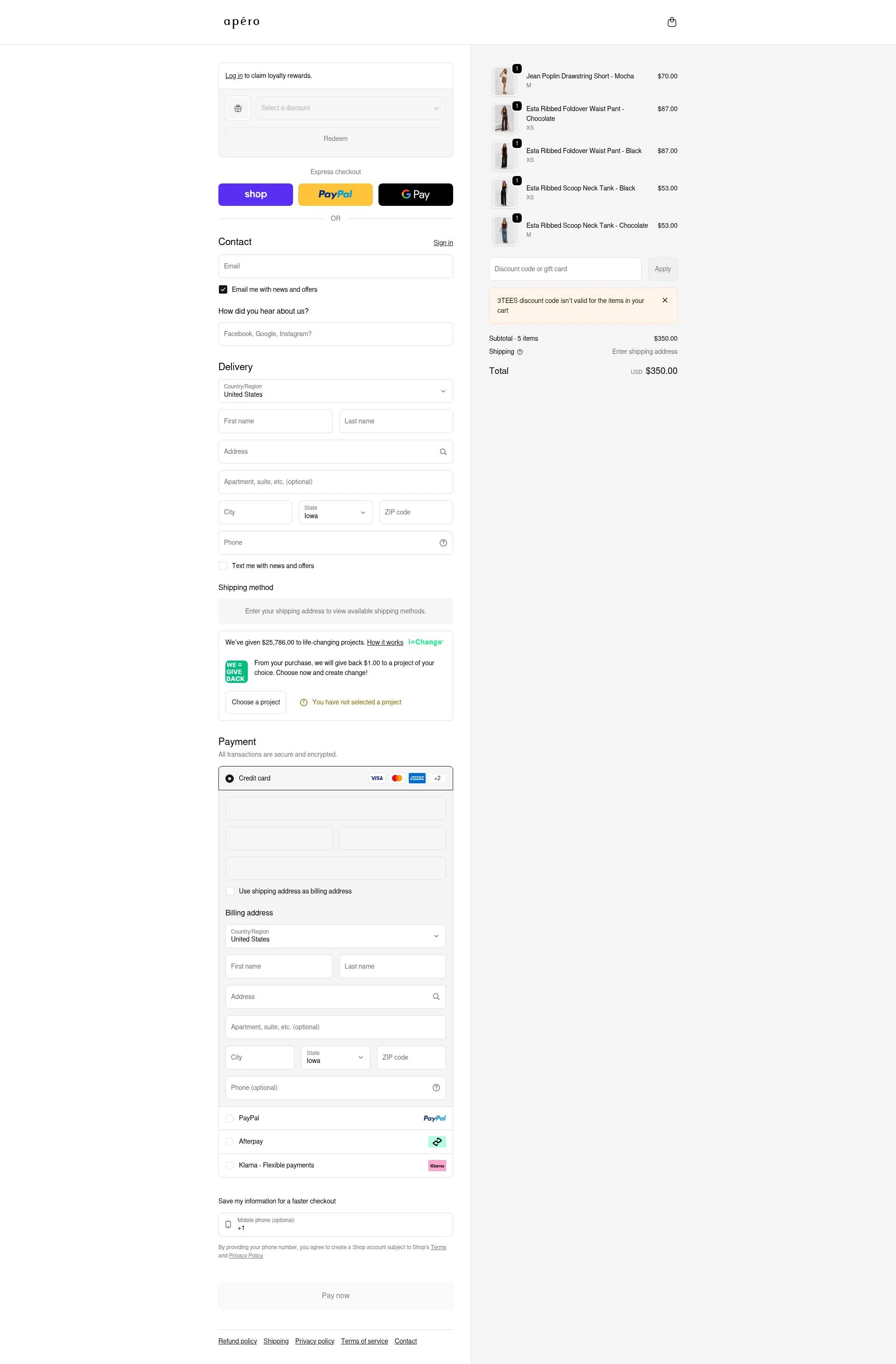 Apero Label checkout page showing Apero Label discount code box | Screenshot taken by SimplyCodes community member on Feb 13, 2026