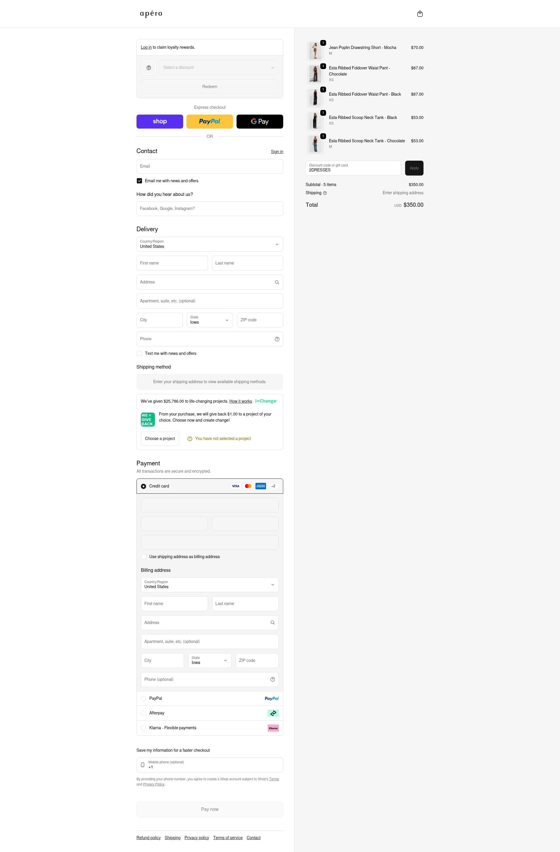 Apero Label checkout page showing Apero Label discount code box | Screenshot taken by SimplyCodes community member on Feb 13, 2026