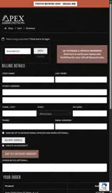 Apex Ammunition coupon verification screenshot