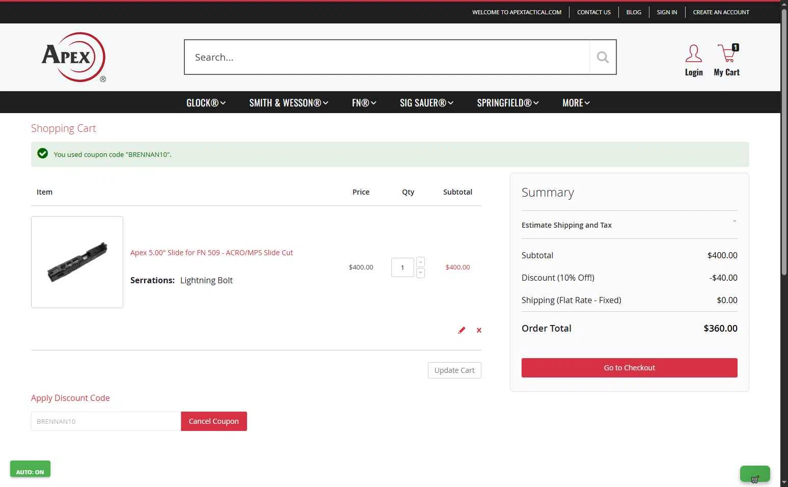 Apex Tactical checkout page showing Apex Tactical discount code box | Screenshot taken by SimplyCodes community member on Nov 23, 2025