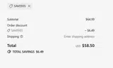 SAVE935 coupon verification screenshot