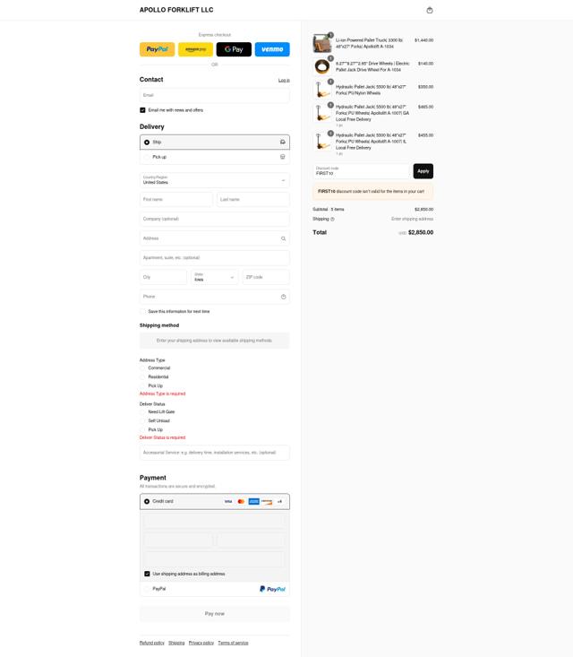 Apollo Lift US checkout page showing Apollo Lift US promo code box | Screenshot taken by SimplyCodes community member on Jul 31, 2025