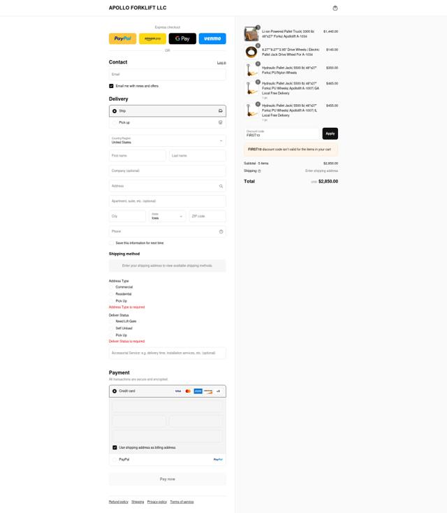 Apollo Lift US checkout page showing Apollo Lift US promo code box | Screenshot taken by SimplyCodes community member on Aug 13, 2025
