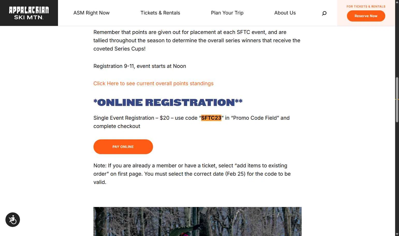 Appalachian Ski Mtn checkout page showing Appalachian Ski Mtn promo code box | Screenshot taken by SimplyCodes community member on Oct 13, 2025