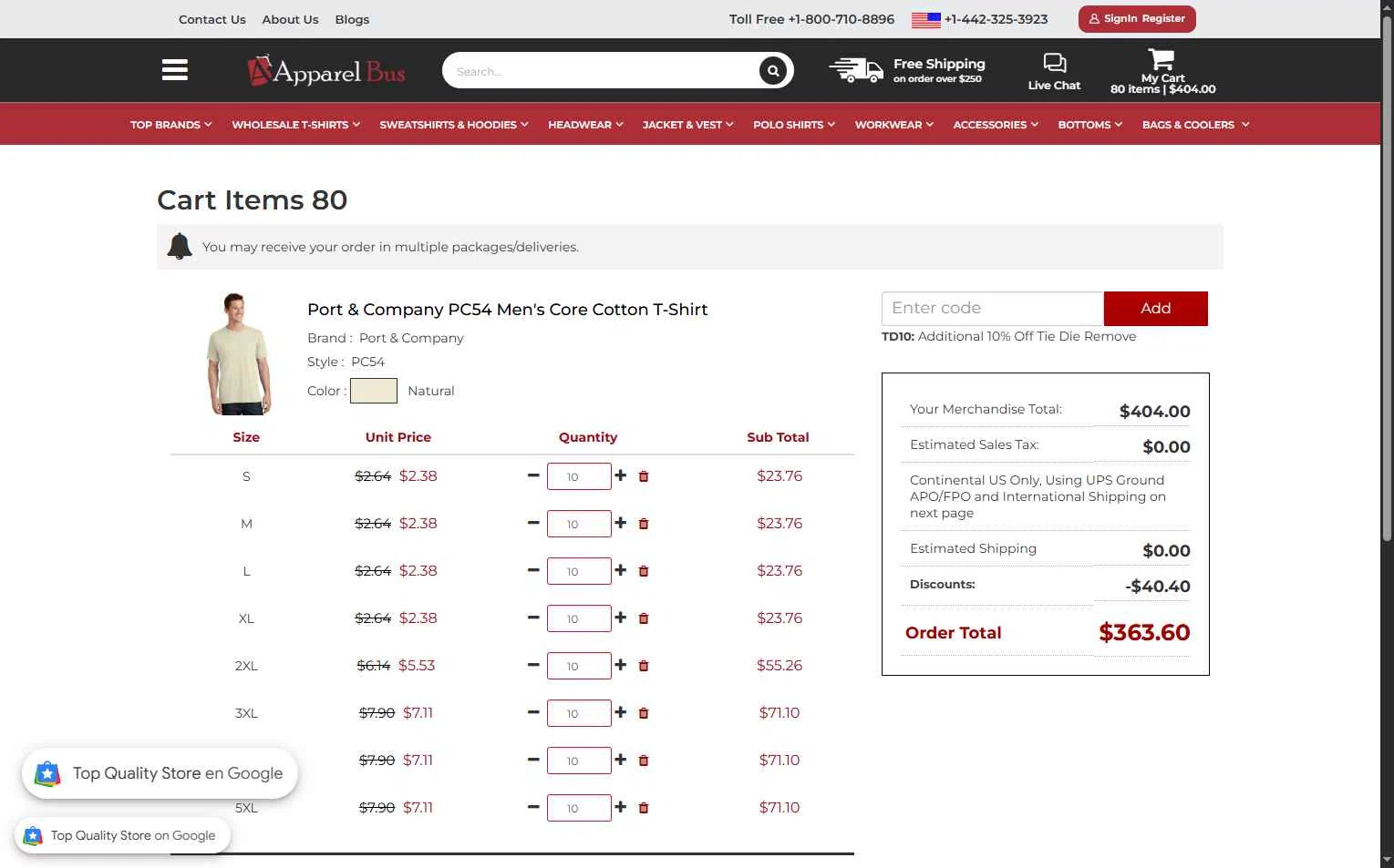 Apparelbus checkout page showing Apparelbus discount code box | Screenshot taken by SimplyCodes community member on Dec 18, 2025