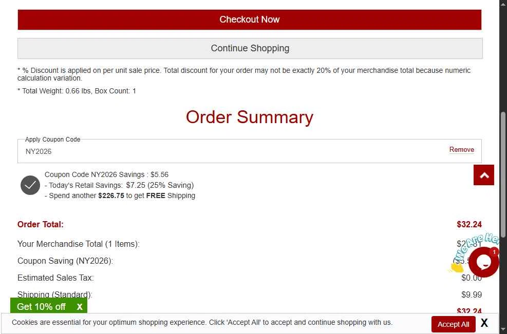 ApparelnBags.com checkout page showing ApparelnBags.com promo code box | Screenshot taken by SimplyCodes community member on Dec 30, 2025