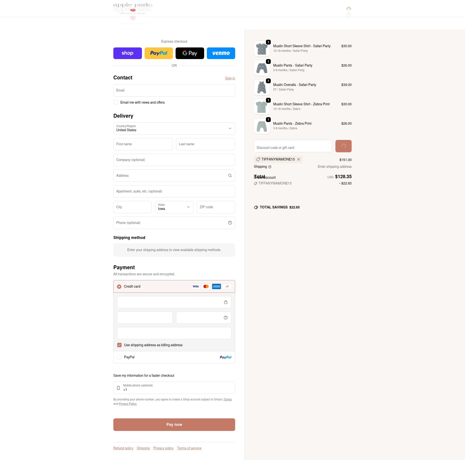 Apple Park checkout page showing Apple Park discount code box | Screenshot taken by SimplyCodes community member on Feb 3, 2026