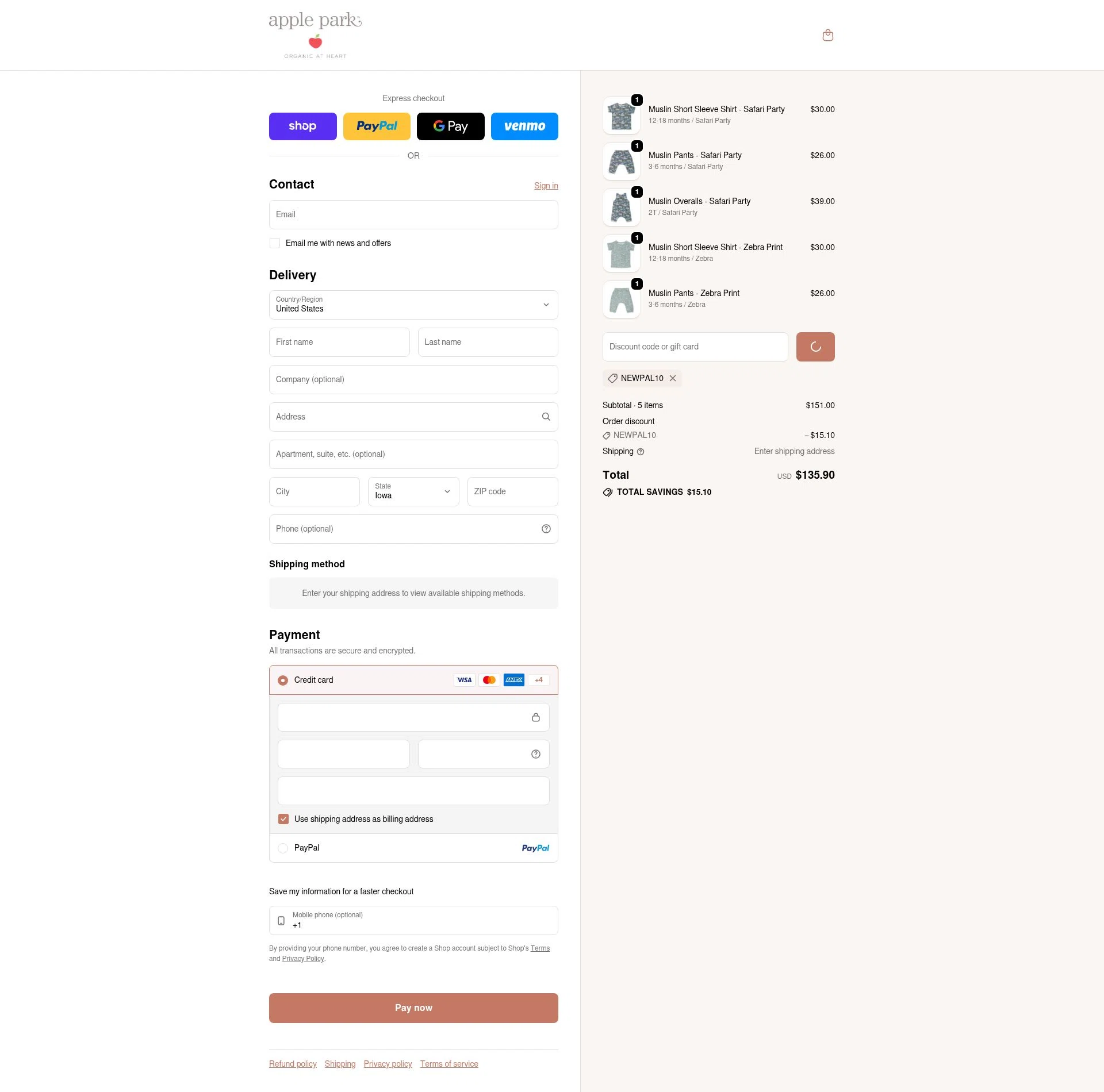 Apple Park checkout page showing Apple Park discount code box | Screenshot taken by SimplyCodes community member on Feb 7, 2026