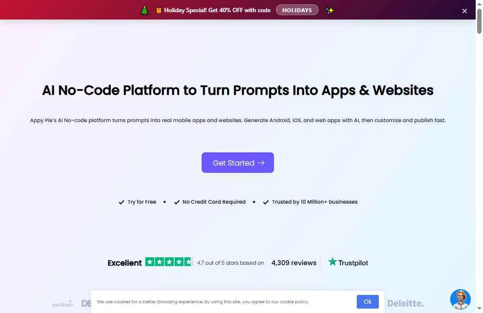 AppyPie checkout page showing AppyPie promo code box | Screenshot taken by SimplyCodes community member on Dec 28, 2025