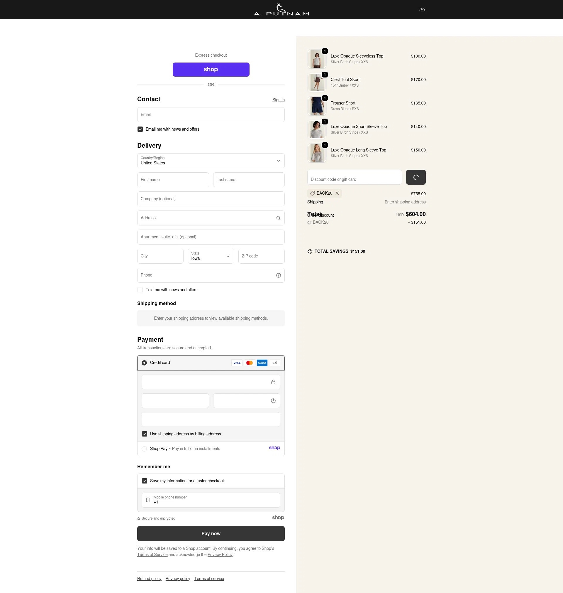 A. Putnam checkout page showing A. Putnam promo code box | Screenshot taken by SimplyCodes community member on Dec 18, 2025