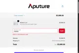 Aputure Store coupon verification screenshot
