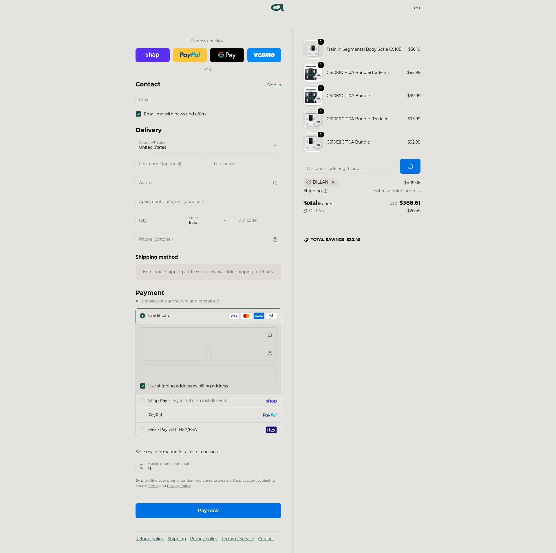 Arboleaf checkout page showing Arboleaf promo code box | Screenshot taken by SimplyCodes community member on Feb 12, 2026