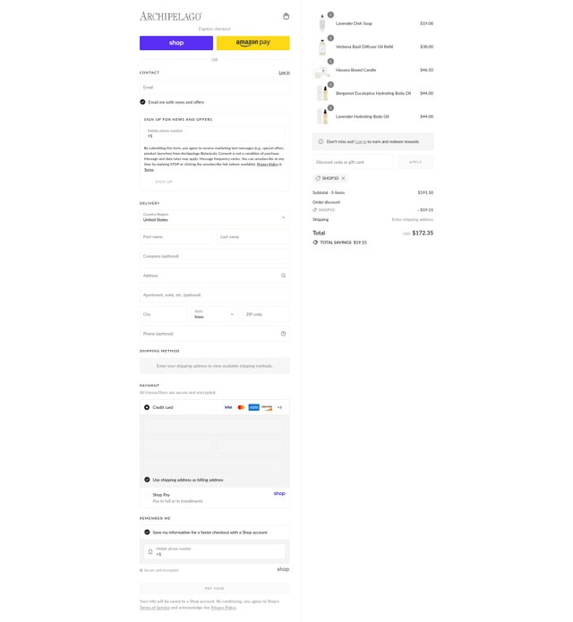 Archipelago checkout page showing Archipelago promo code box | Screenshot taken by SimplyCodes community member on Sep 3, 2025