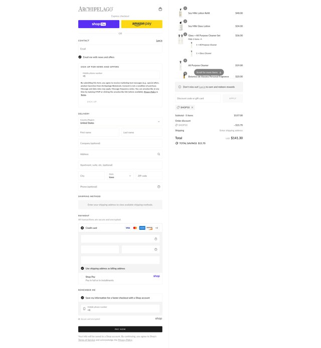 Archipelago checkout page showing Archipelago promo code box | Screenshot taken by SimplyCodes community member on Aug 16, 2025