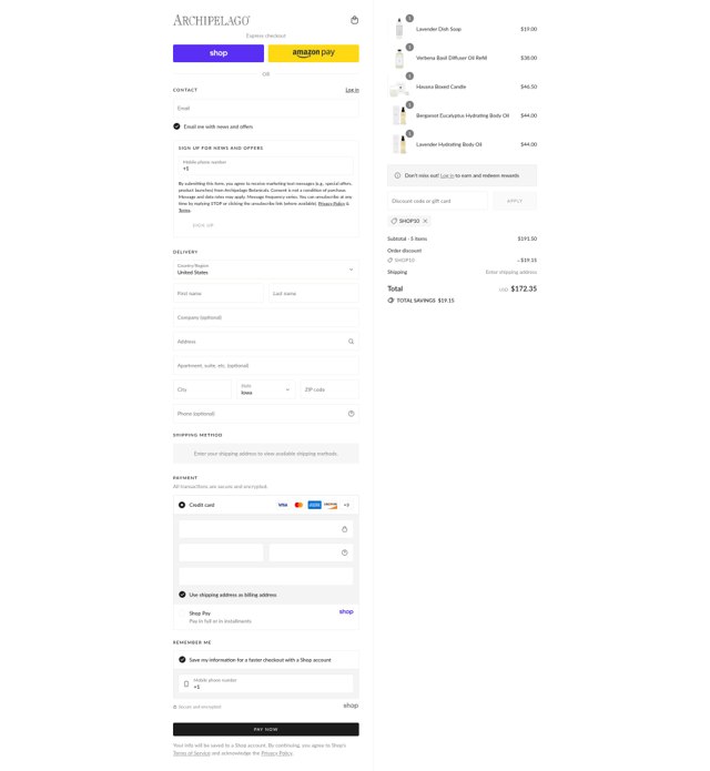 Archipelago checkout page showing Archipelago promo code box | Screenshot taken by SimplyCodes community member on Aug 30, 2025