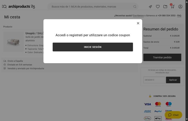 Archiproducts checkout page showing Archiproducts discount code box | Screenshot taken by SimplyCodes community member on Aug 20, 2025