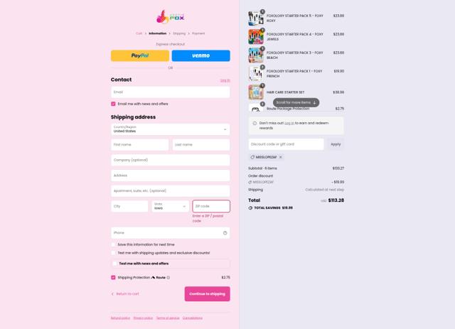 Arctic Fox checkout page showing Arctic Fox discount code box | Screenshot taken by SimplyCodes community member on Sep 2, 2025