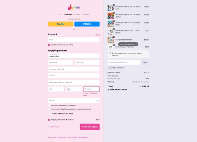 Arctic Fox checkout page showing Arctic Fox discount code box | Screenshot taken by SimplyCodes community member on Sep 2, 2025
