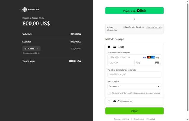 Arena Club checkout page showing Arena Club promo code box | Screenshot taken by SimplyCodes community member on Aug 28, 2025