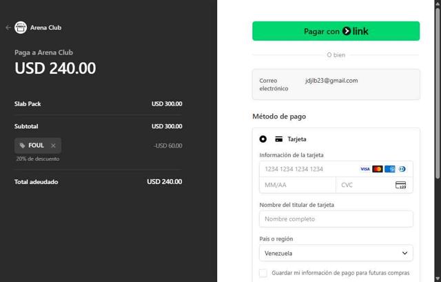 Arena Club checkout page showing Arena Club promo code box | Screenshot taken by SimplyCodes community member on Sep 11, 2025