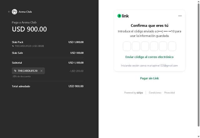 Arena Club checkout page showing Arena Club promo code box | Screenshot taken by SimplyCodes community member on Aug 17, 2025