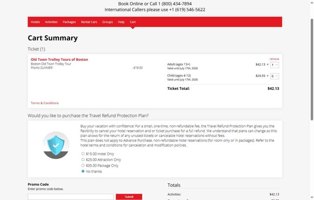 aRes Travel checkout page showing aRes Travel promo code box | Screenshot taken by SimplyCodes community member on Jul 17, 2025