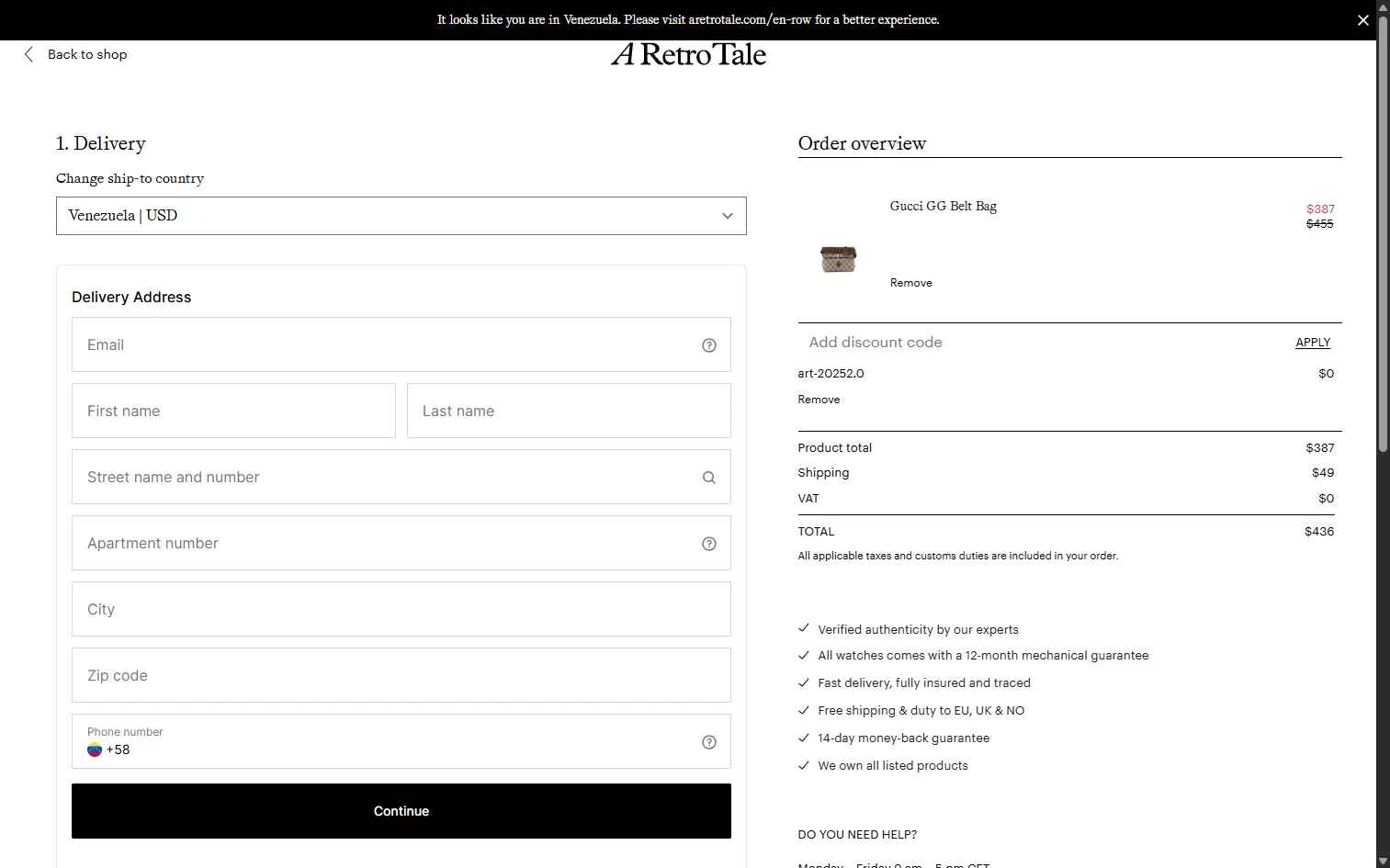 A Retro Tale checkout page showing A Retro Tale discount code box | Screenshot taken by SimplyCodes community member on Nov 10, 2025