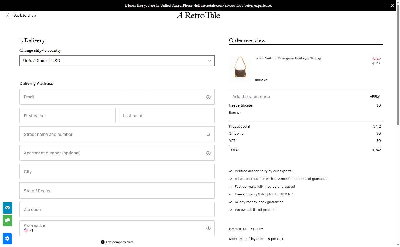 A Retro Tale checkout page showing A Retro Tale discount code box | Screenshot taken by SimplyCodes community member on Sep 27, 2025