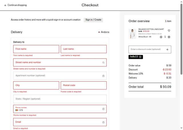 Arket checkout page showing Arket discount code box | Screenshot taken by SimplyCodes community member on Aug 12, 2025